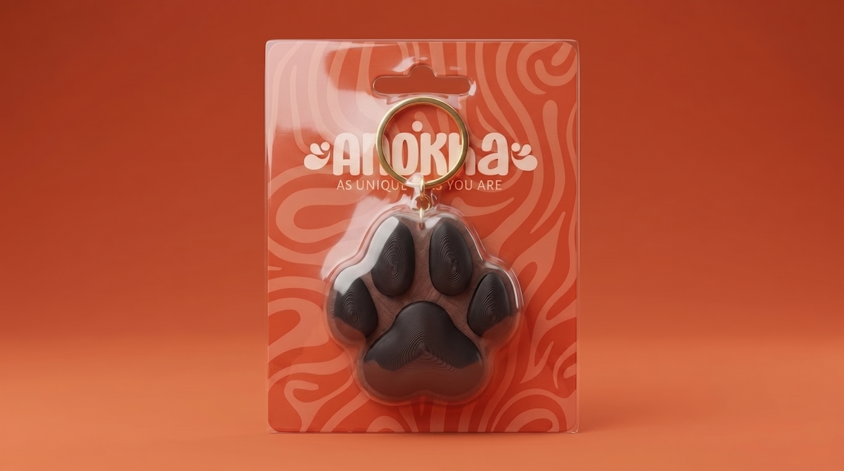 Dog Paw Clicker Keychain Fidget