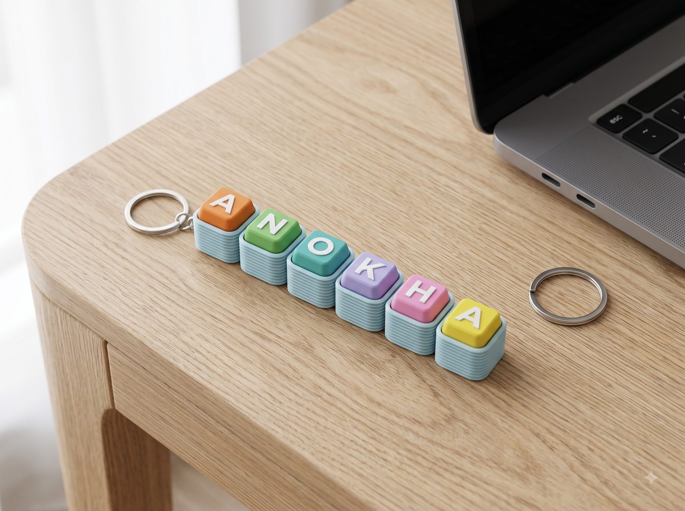Naam personalised letter keychain